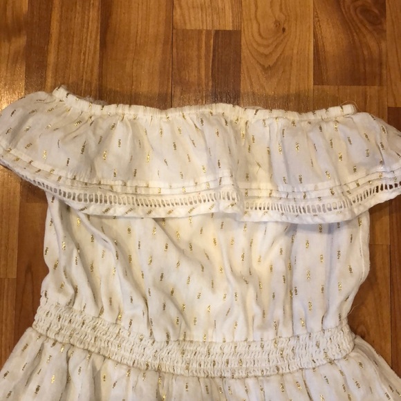 Woman’s “Express” Cream and Gold Mini Dress - Picture 2 of 7